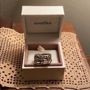 Sterling silver with diamonds. Size 6